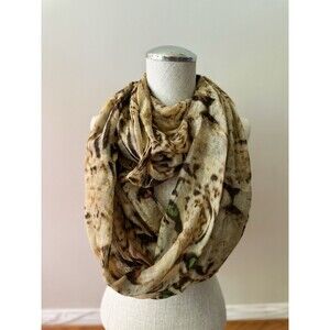 D&Y Figure 8 Infinity Loop Scarf Tiger Print Lightweight Brown Beige One Size